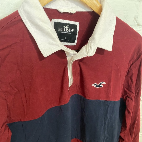 Hollister icon logo chest panel long sleeve rugby polo - Picture 8 of 10